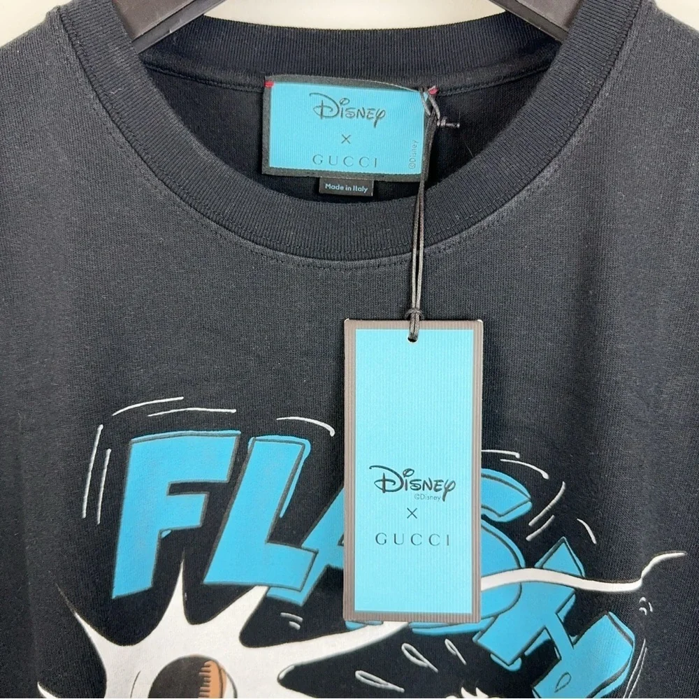 Gucci x Disney Black Flash Donald Duck Print Short Sleeve Tshirt Unisex